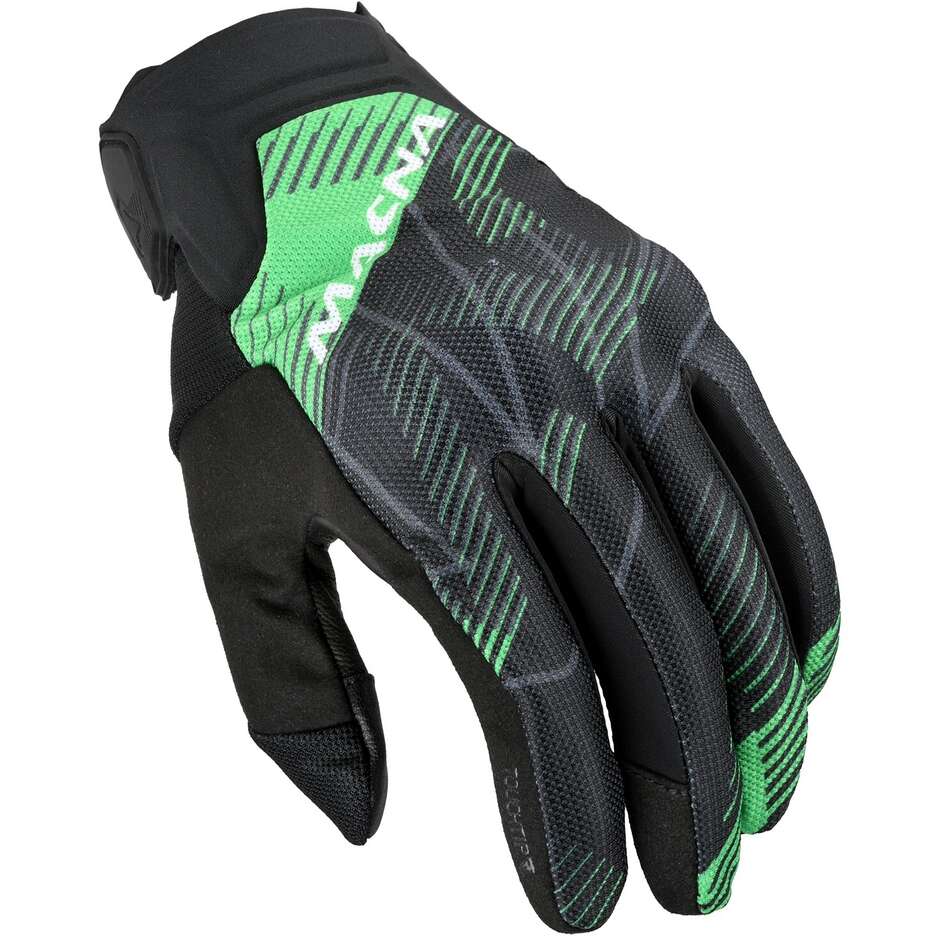 Macna Obtain Leer Motorcycle Gloves Black / Green