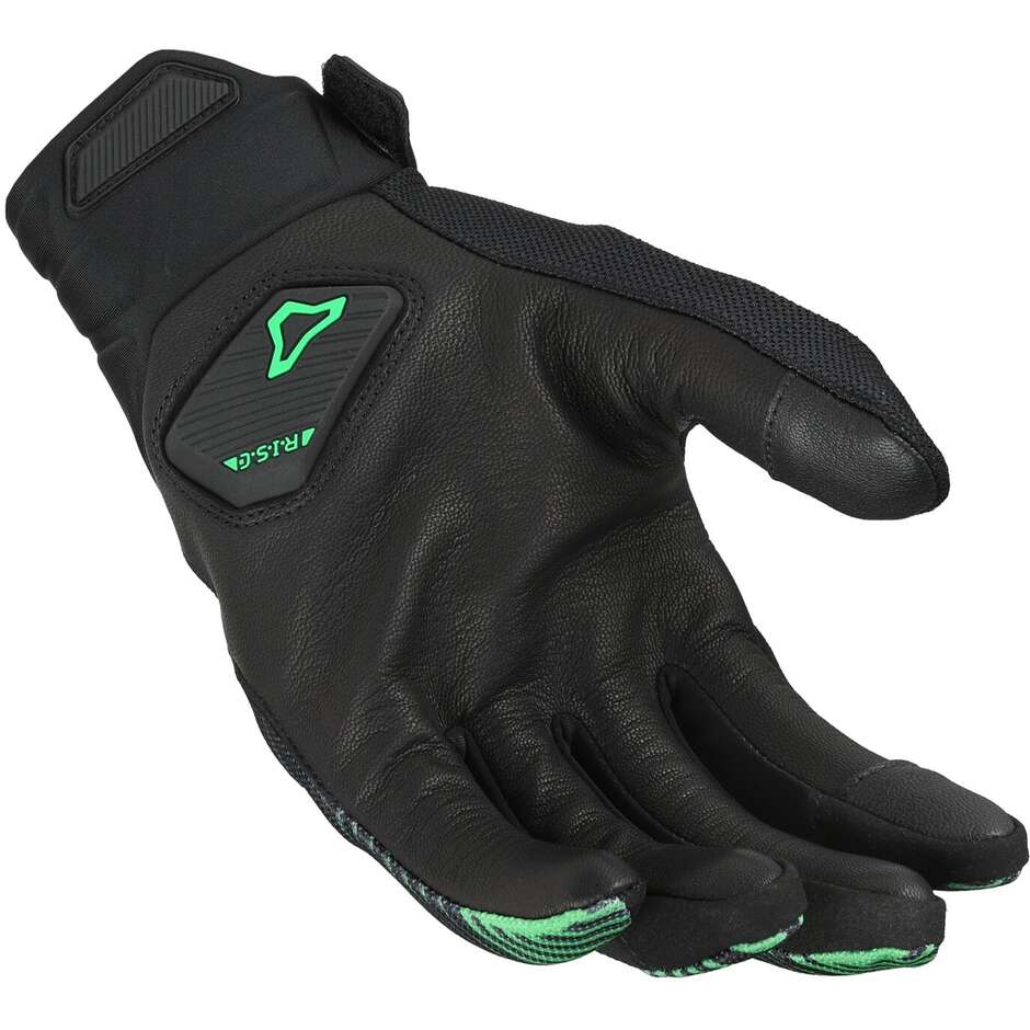 Macna Obtain Leer Motorcycle Gloves Black / Green