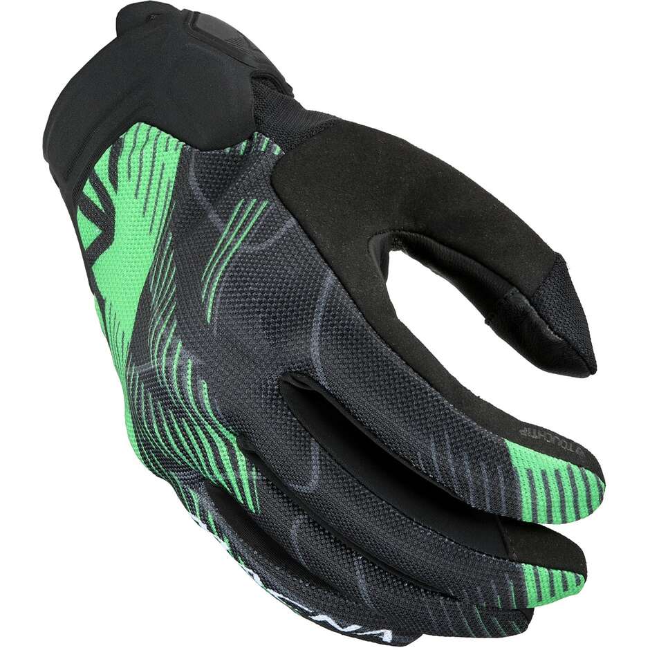 Macna Obtain Leer Motorcycle Gloves Black / Green