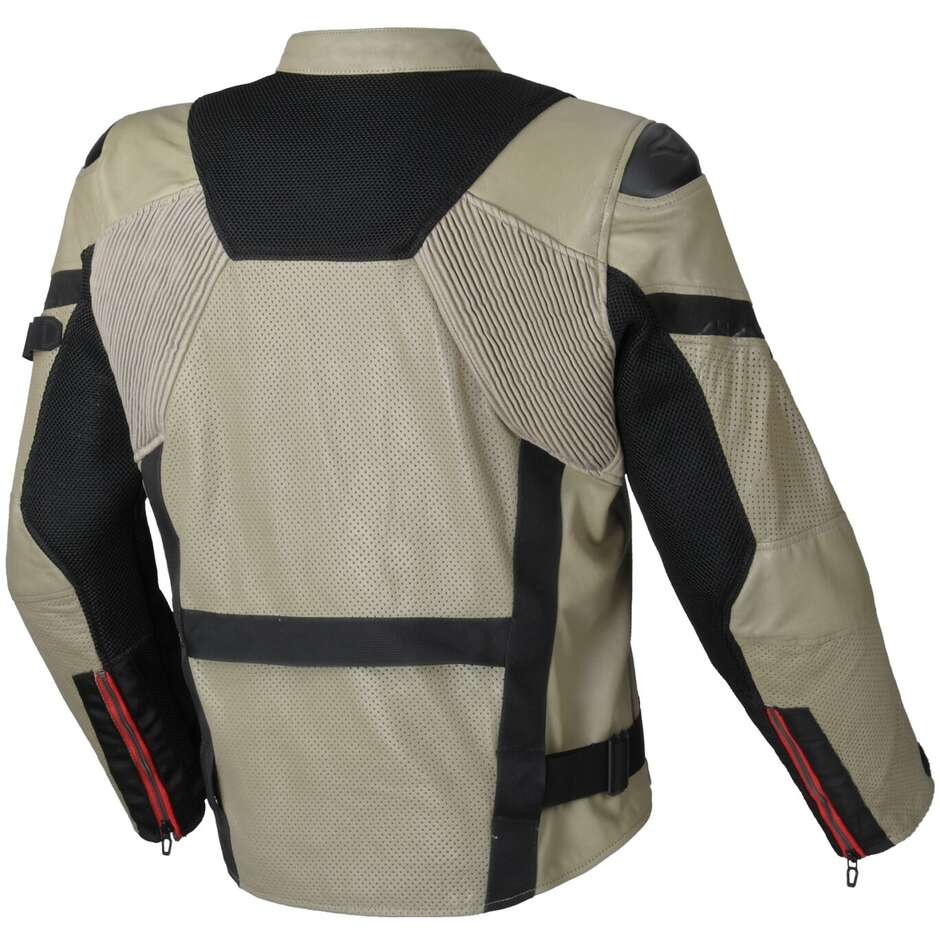 Macna Olsan Motorradjacke Schwarz Taupe