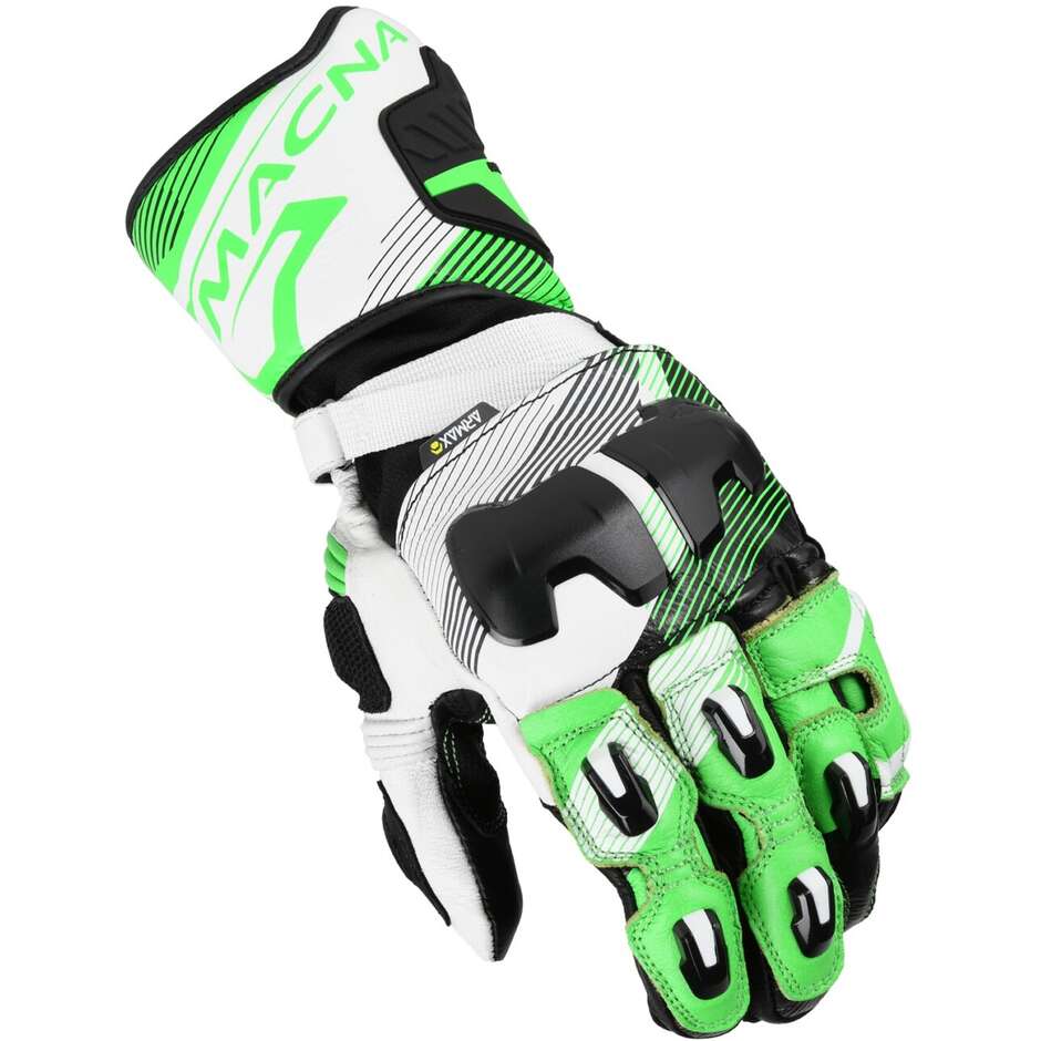 Macna Powertrack 2.0 Motorcycle Gloves Black Green White