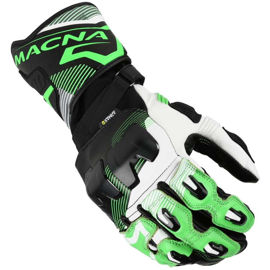 Macna Powertrack 2.0 Motorcycle Gloves Black Green White