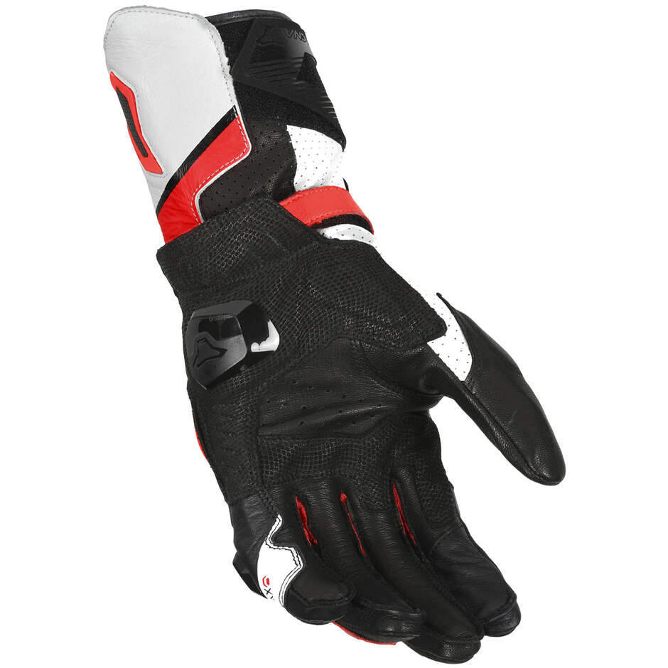 Macna Protego Motorcycle Gloves Red White Black