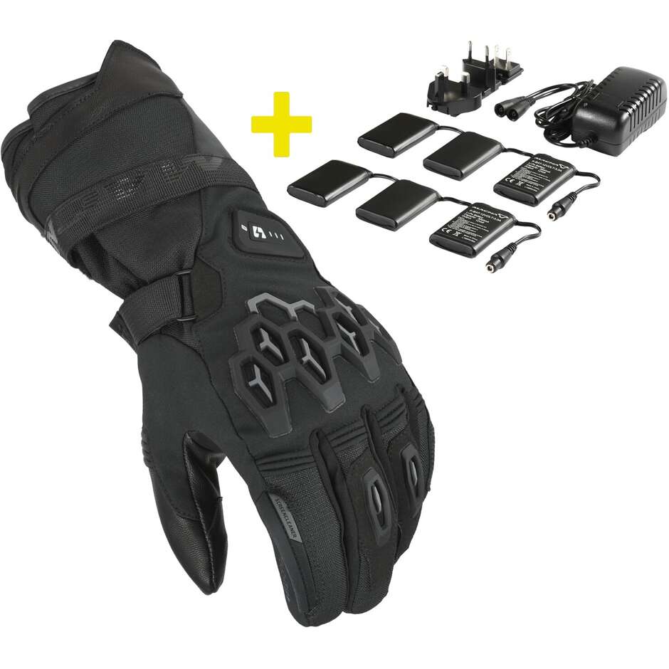 Macna RAFINA RTX Ladies KIT (12V  - 3A) Black Heated Motorcycle Gloves