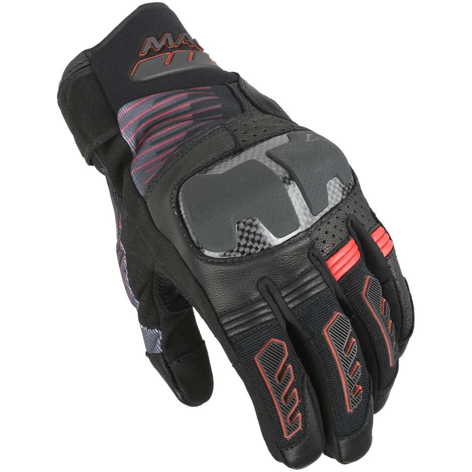 Macna Rime 2.0 Motorcycle Gloves Black Red