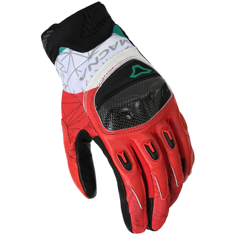Macna Rocco Motorcycle Gloves Black Red White