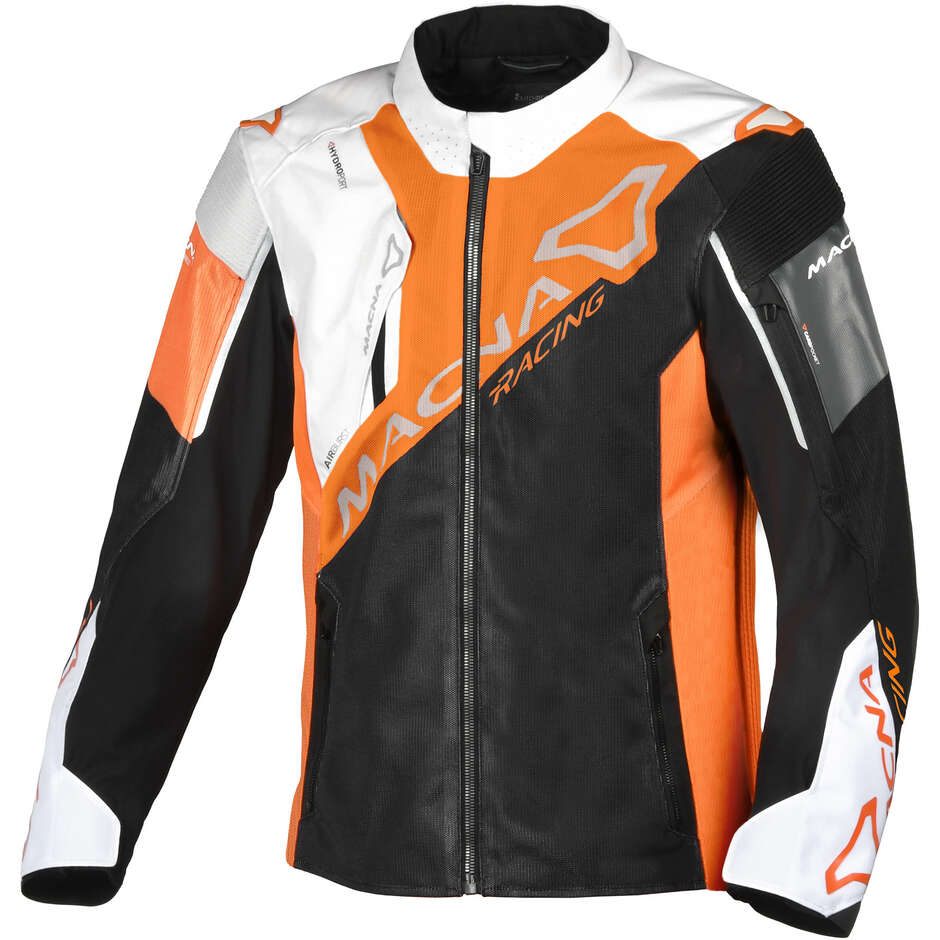 Macna Sigil Motorradjacke Schwarz Weiß Orange