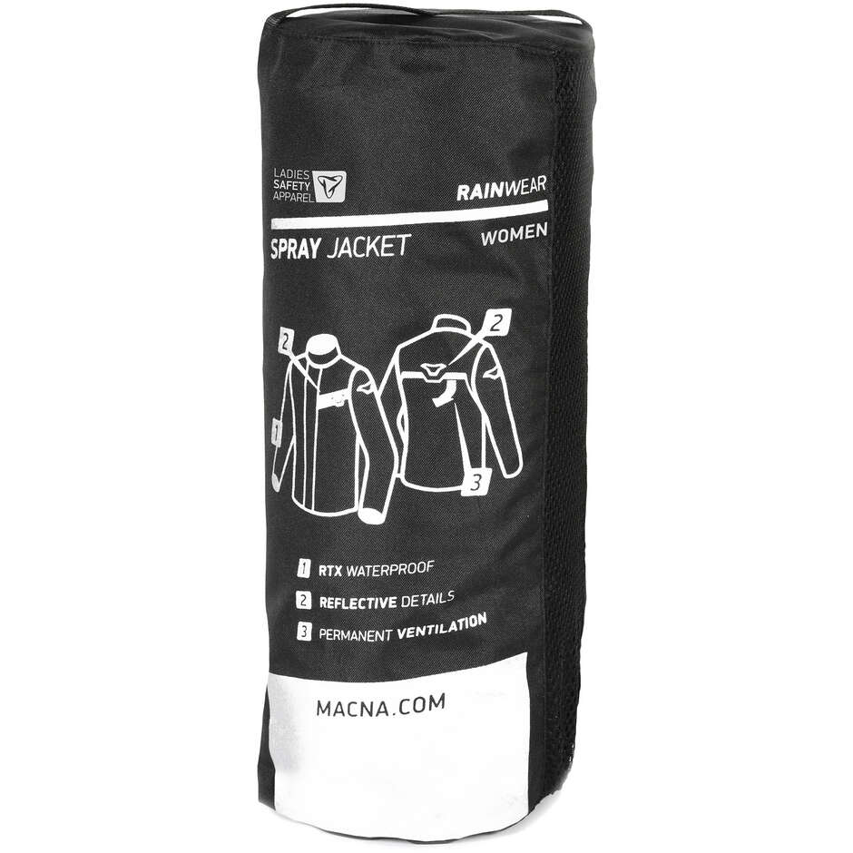 Macna Spray Damen Motorrad-Regenjacke Schwarz