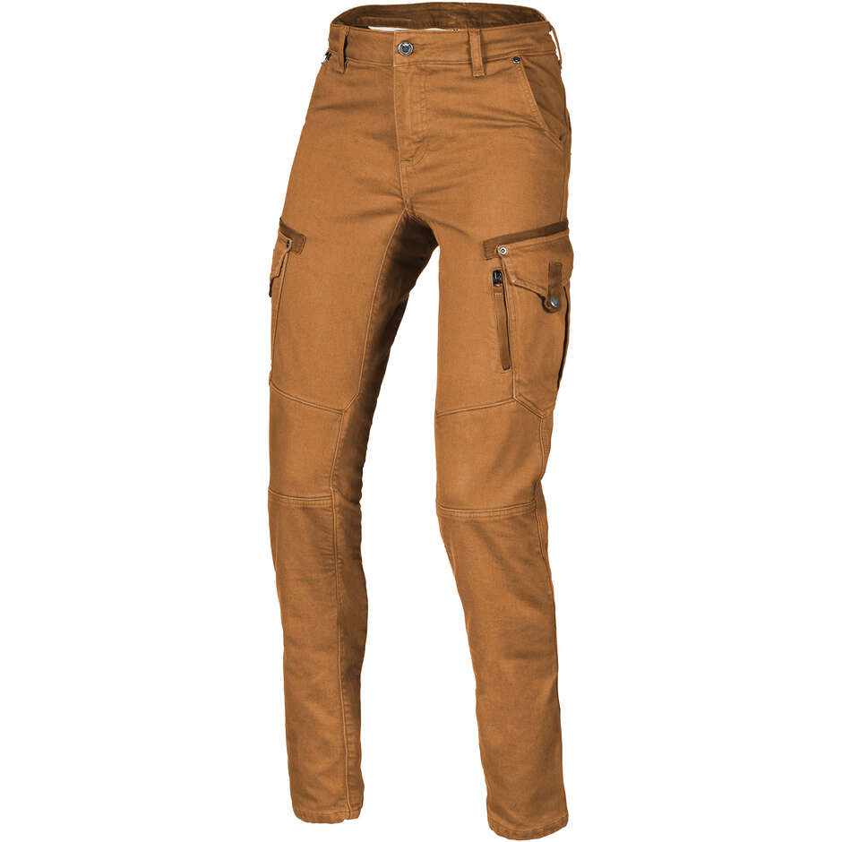 Macna Takar Damen-Motorradjeans Kamelbraun – gekürzt