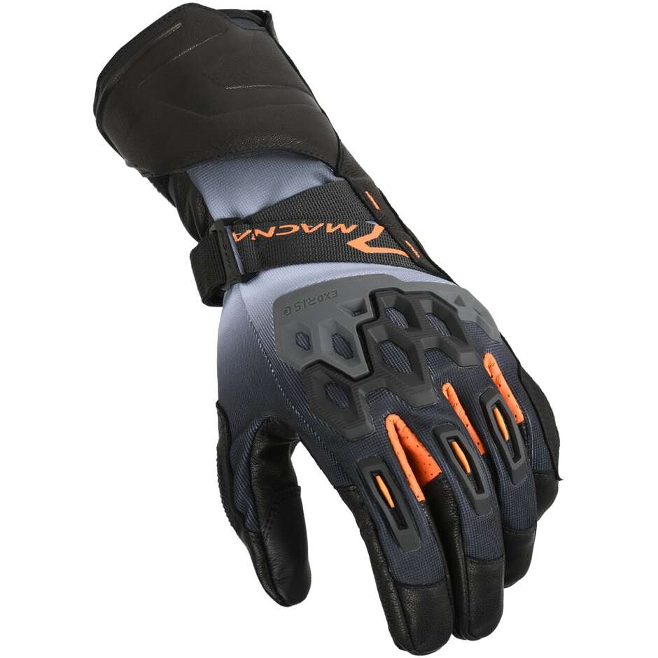 Macna Tanamax Motorcycle Gloves Black Grey Orange