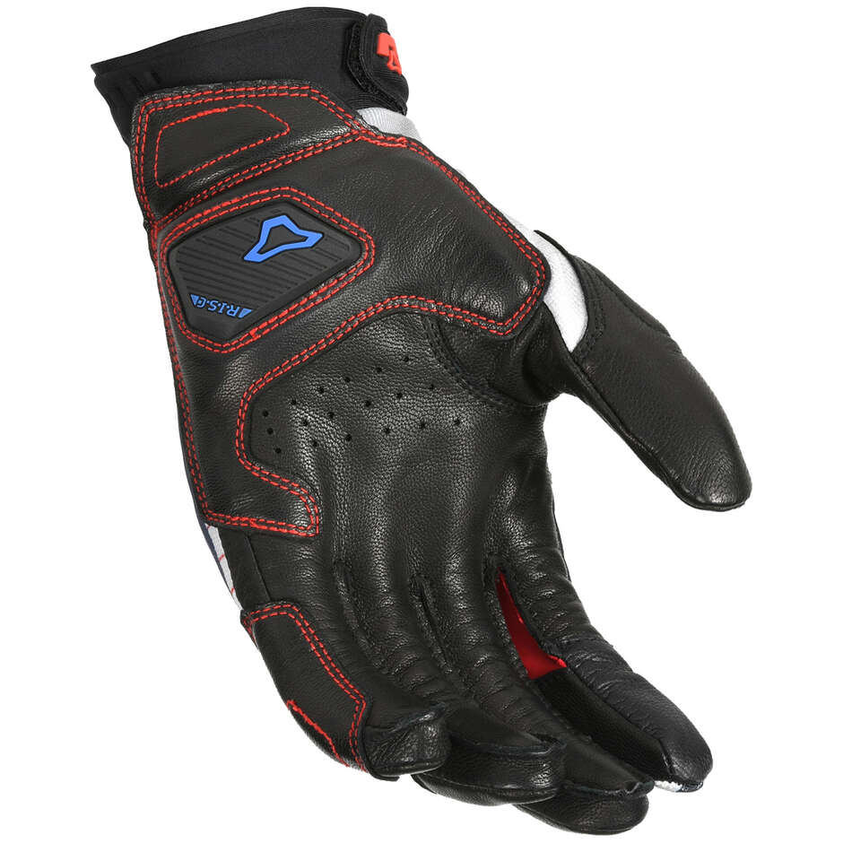 Macna Tanami Motorcycle Gloves White Blue Red