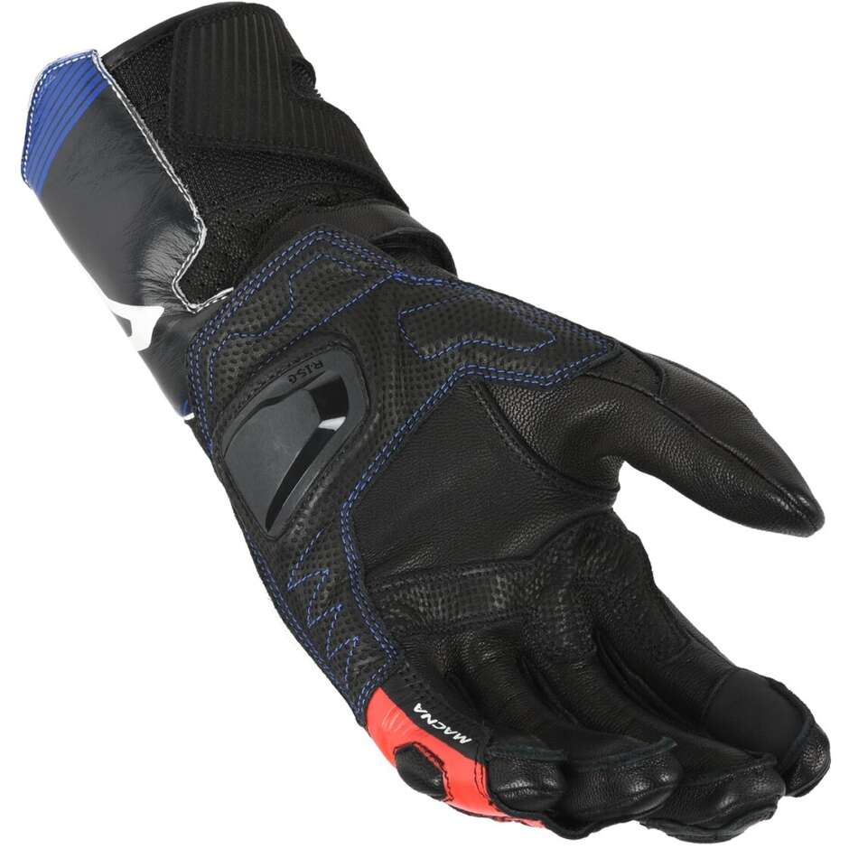 Macna Thandor Motorcycle Gloves White Red Blue