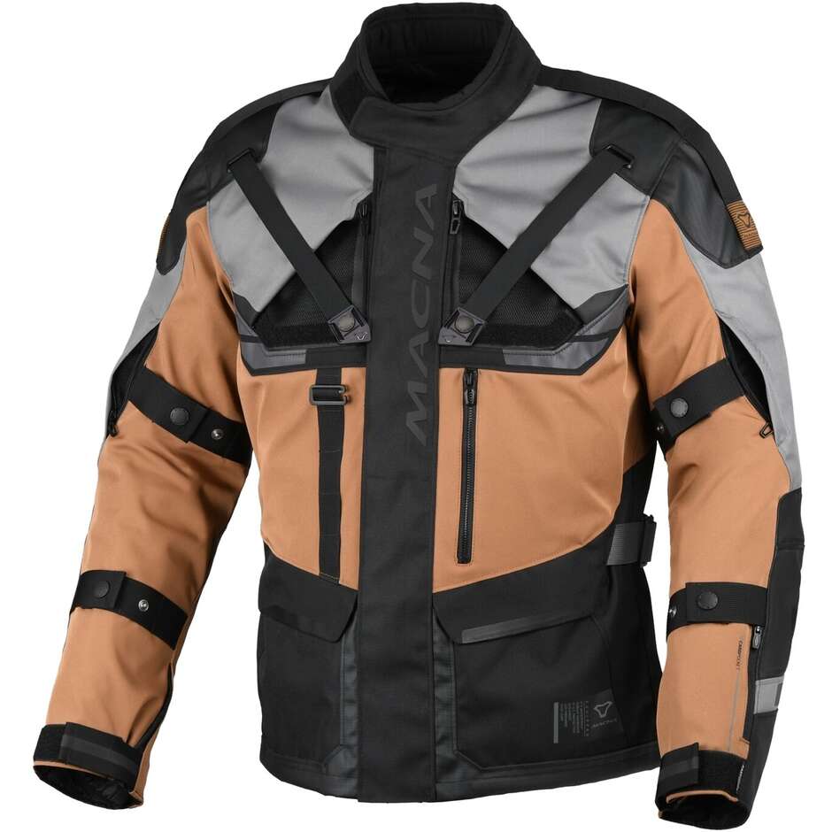 Macna Touros Motorcycle Jacket Brown Grey Black
