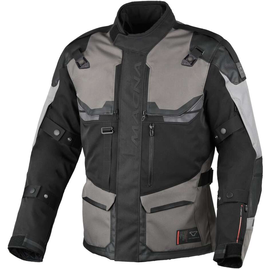 Macna Touros Taupe Schwarz Grau Motorradjacke