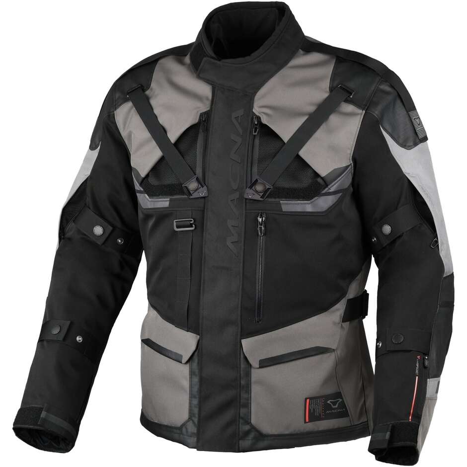 Macna Touros Taupe Schwarz Grau Motorradjacke