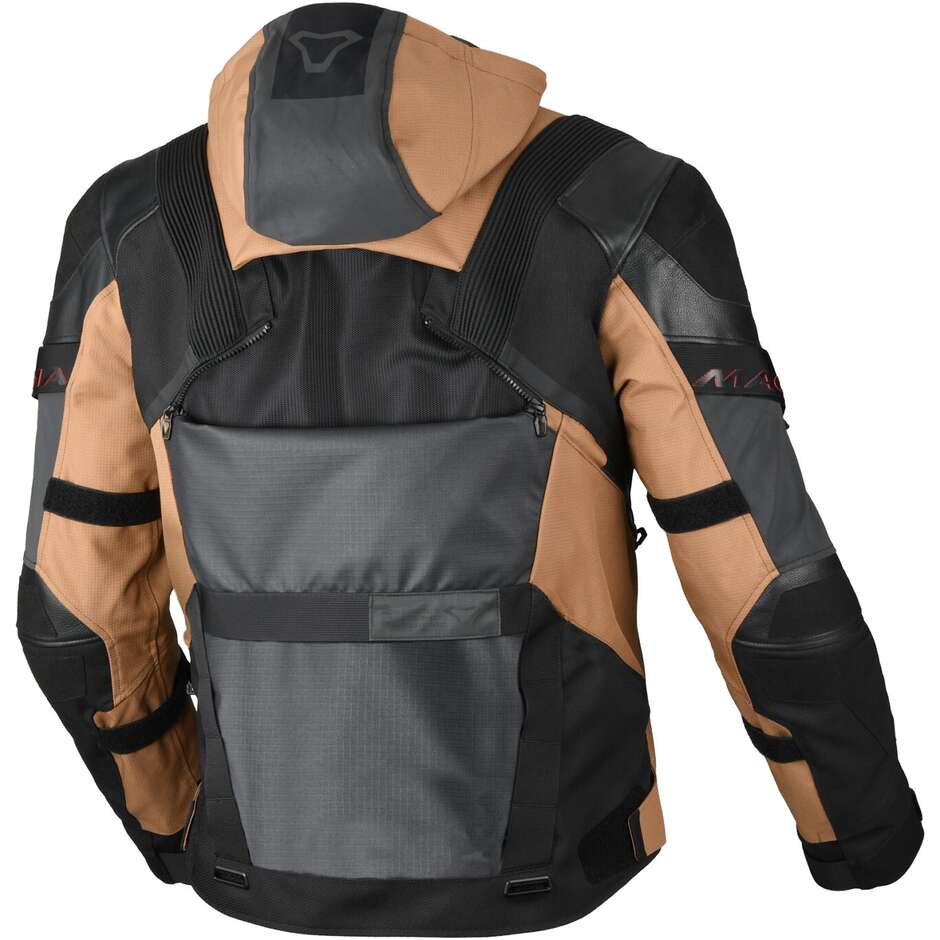 Macna Tryton Brown Black Touring Motorcycle Jacket