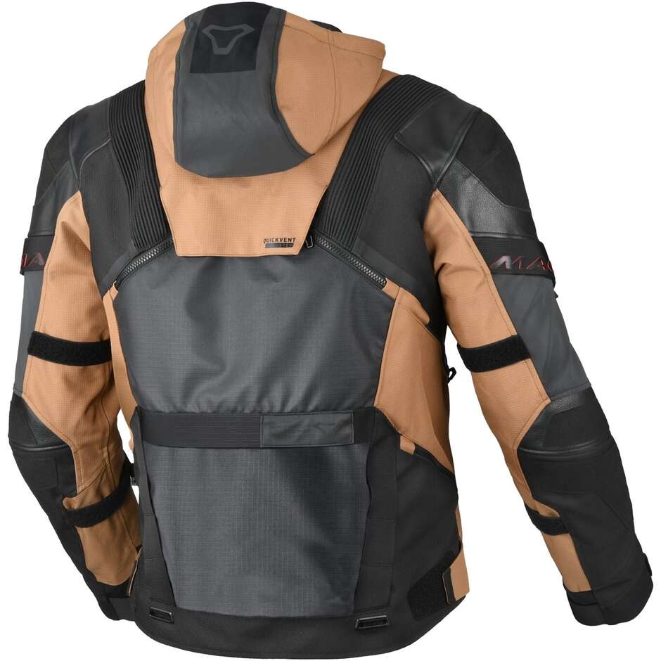 Macna Tryton Brown Black Touring Motorcycle Jacket