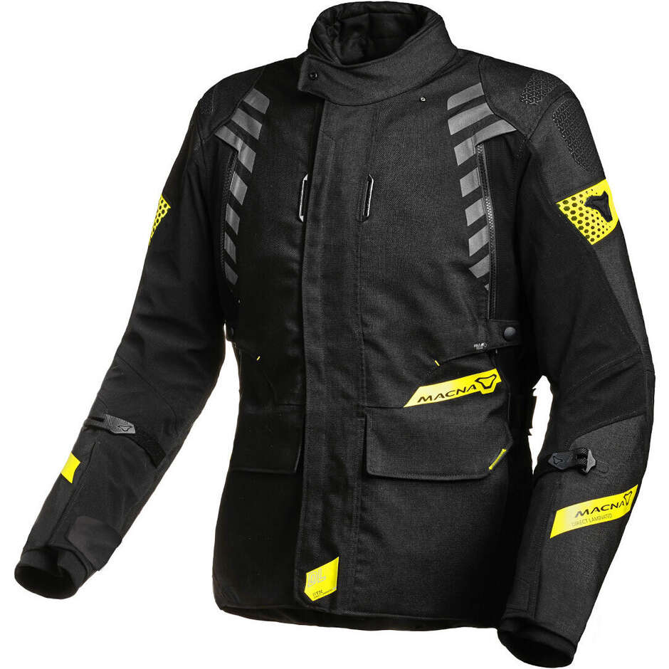 Macna Ultimax Damen Motorradjacke Schwarz Fluo Gelb