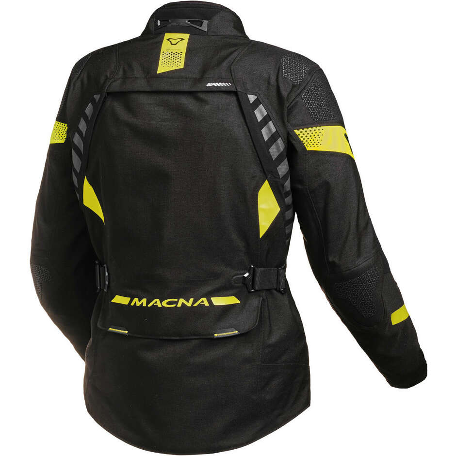 Macna Ultimax Damen Motorradjacke Schwarz Fluo Gelb