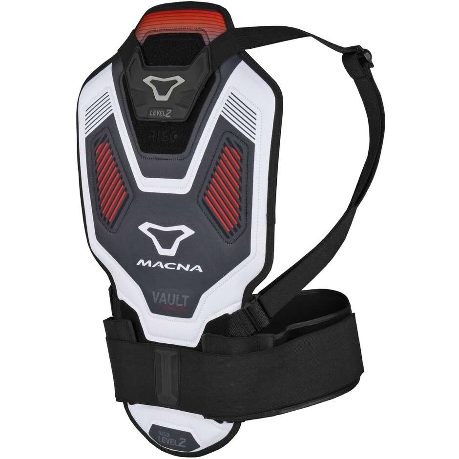 Macna Vault Motorrad Rückenprotektor Schwarz Weiß Rot