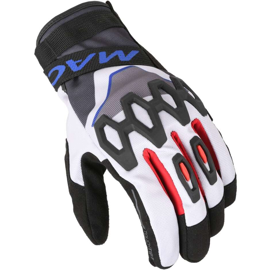 Macna Zairon Light Motorcycle Gloves Grey Black Blue