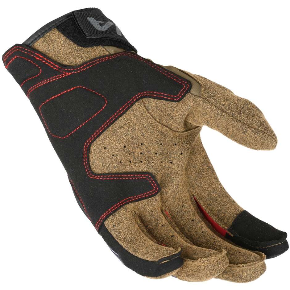Macna Zairona Women's Motorcycle Gloves Taupe Black Red