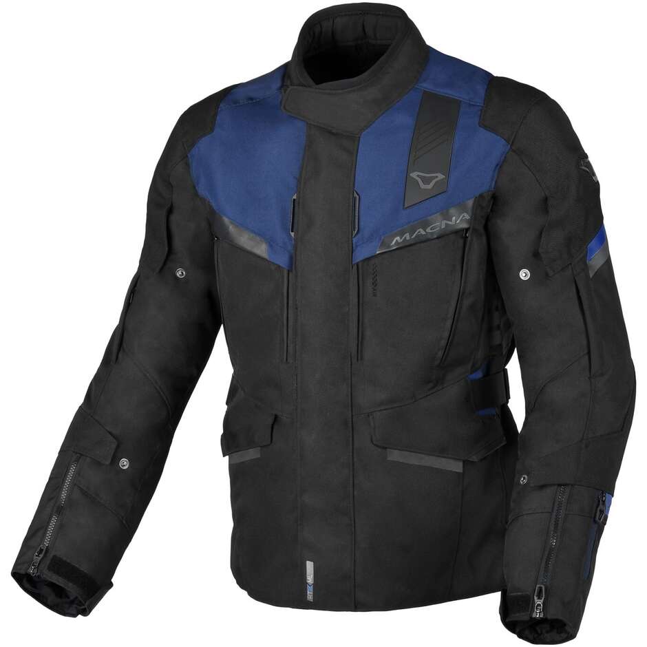 Macna Zastro Motorcycle Jacket Black Dark Blue