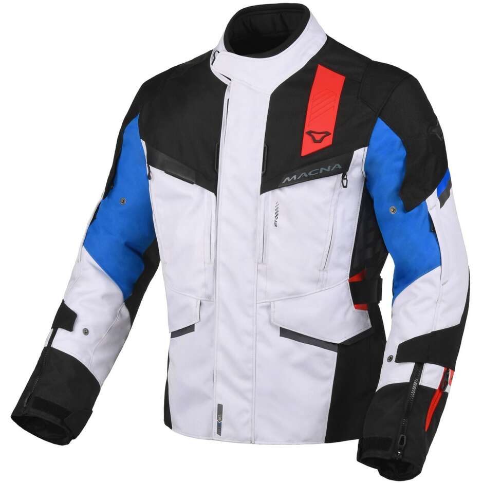 Macna Zastro Motorcycle Jacket Black Grey Red Blue