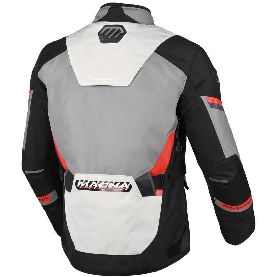 Macna Zastro Motorcycle Jacket Grey Black Red