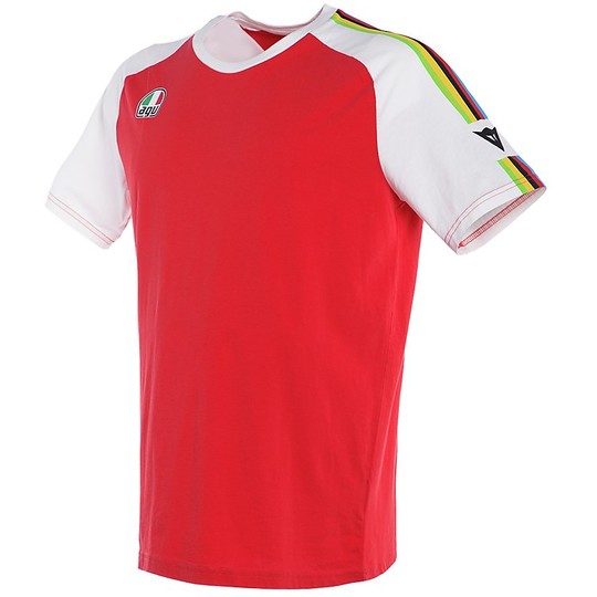 Maglia Casual Dainese T-Shirt AGO1 Rosso Bianco
