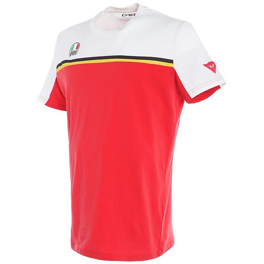 Maglia Casual Dainese T-Shirt FAST-7 Rosso Bianco