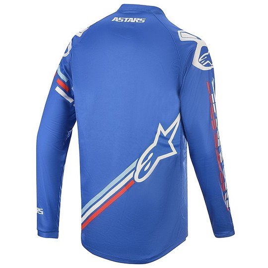 Maglia Cross Enduro Moto Alpinestars MX20 Racer Braap Blu Off Bianco