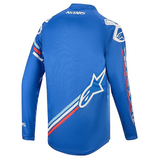 Maglia da Bambino Cross Enduro Moto Alpinestars MX20 Youth Racer Braap Blu Off Bianco 