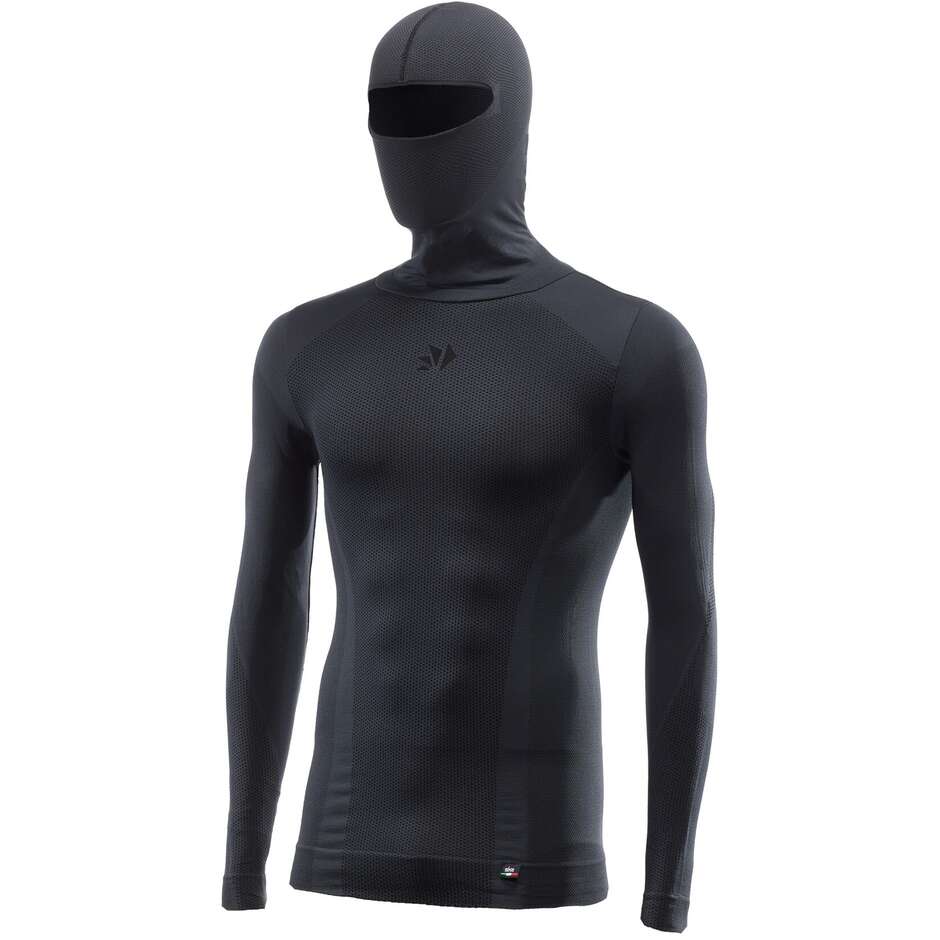 Maglia Intimo Con Cappuccio 4 Stagioni Sixs TS2 DB Grigio Scuro Nero