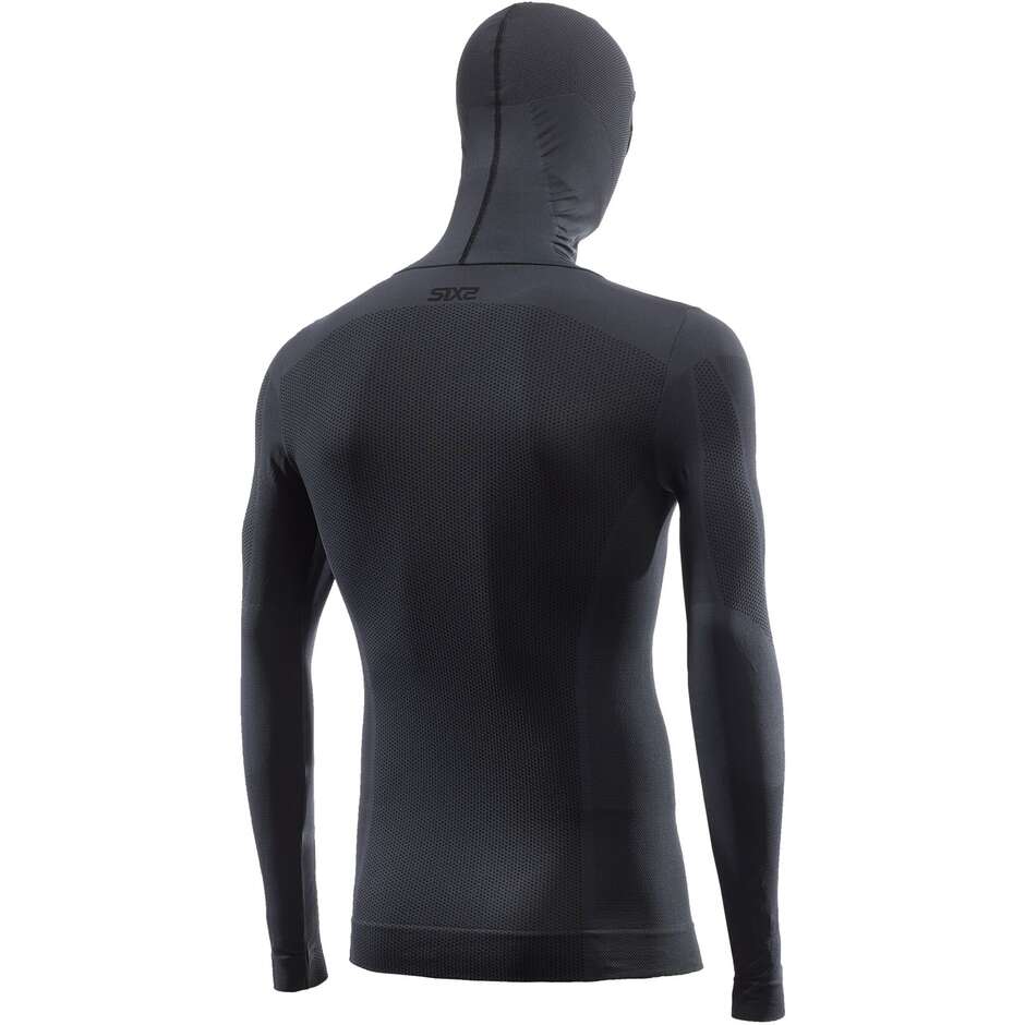 Maglia Intimo Con Cappuccio 4 Stagioni Sixs TS2 DB Grigio Scuro Nero