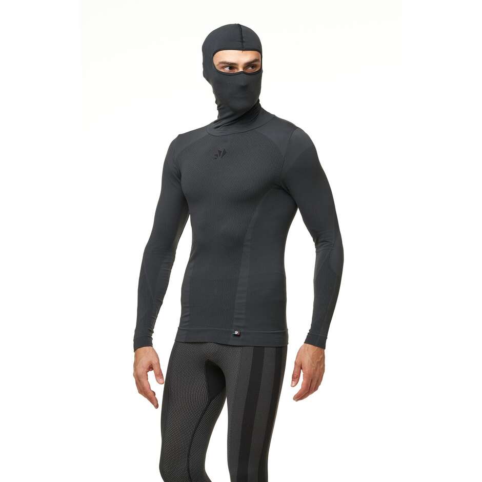 Maglia Intimo Con Cappuccio 4 Stagioni Sixs TS2 DB Grigio Scuro Nero