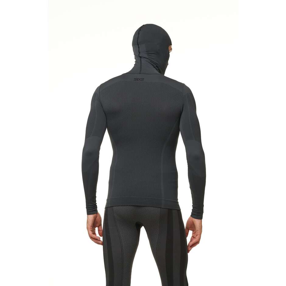 Maglia Intimo Con Cappuccio 4 Stagioni Sixs TS2 DB Grigio Scuro Nero