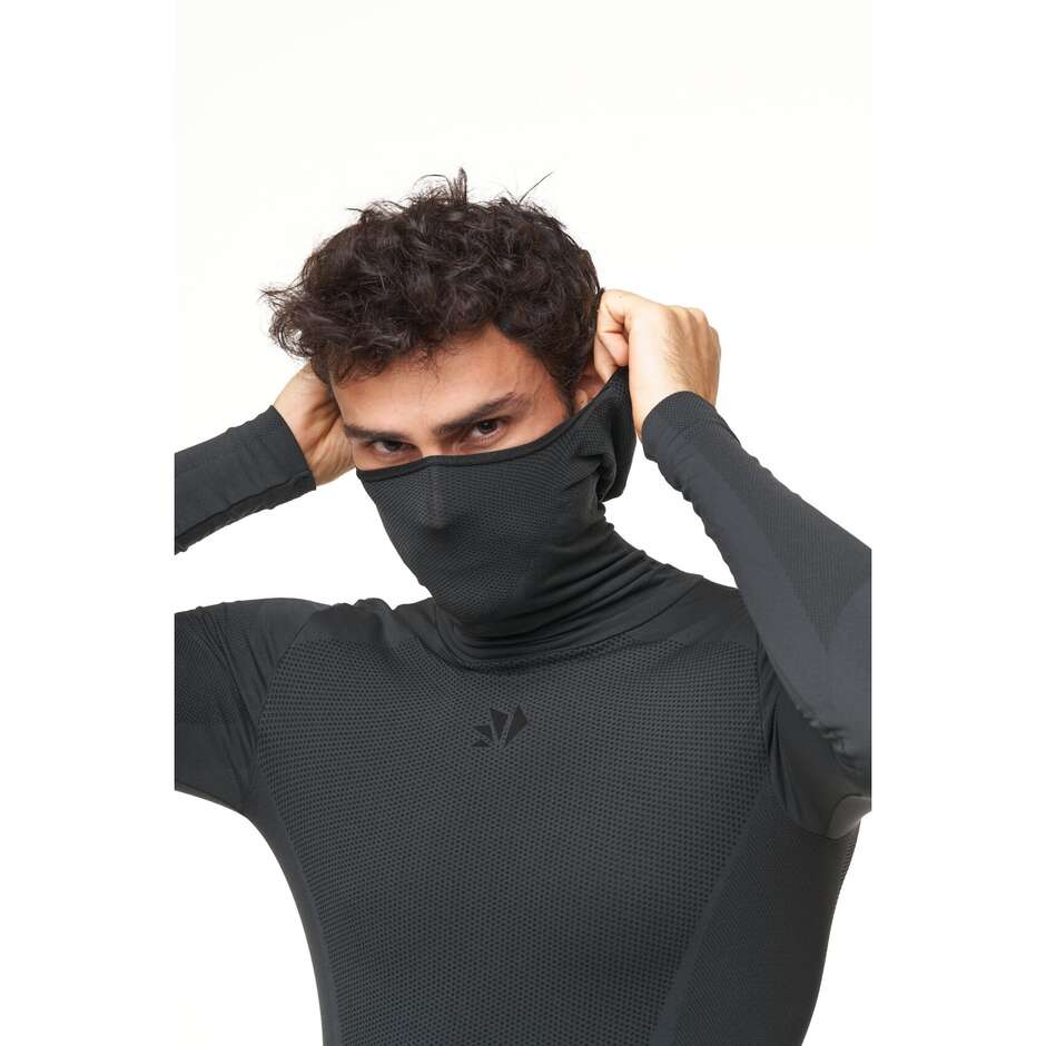Maglia Intimo Con Cappuccio 4 Stagioni Sixs TS2 DB Grigio Scuro Nero