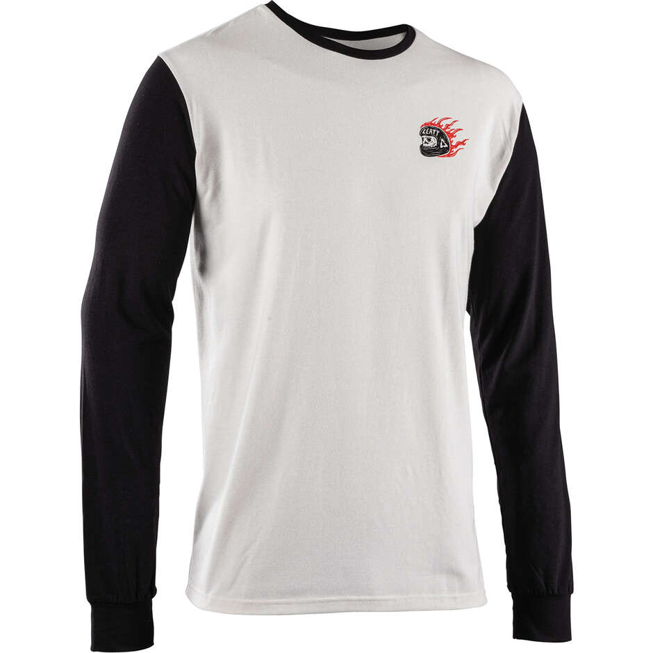 Maglia Leatt Manica Lunga Core Casual in Cotone con Logo Bianco