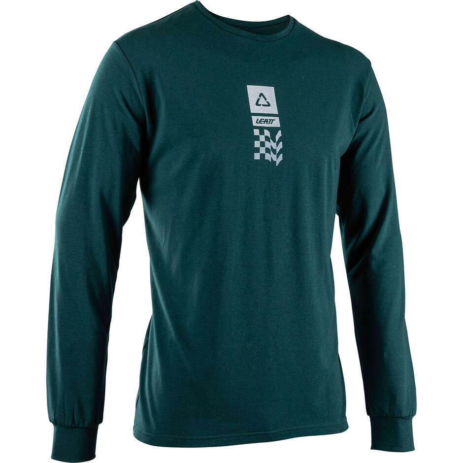 Maglia Leatt Manica Lunga Core Casual in Cotone con Logo Verde