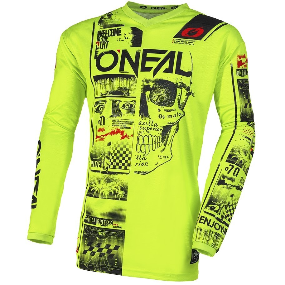 Maglia Moto Bambino Cross Enduro Oneal ELEMENT Youth Jersey ATTACK V.23 Giallo Nero