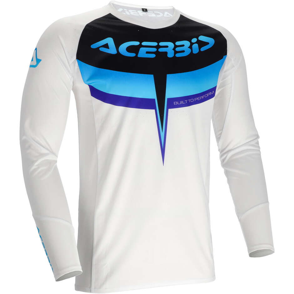 Maglia Moto Cross Acerbis MX TRACK 2.0 Bianco Blu