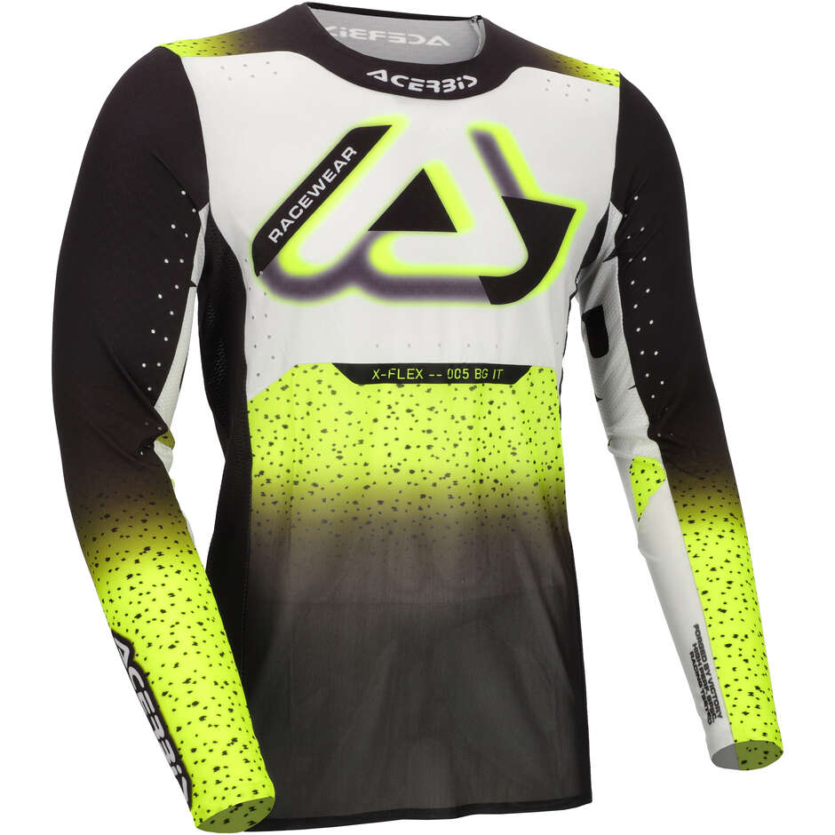 Maglia Moto Cross Acerbis X-FLEX 2.0 ANAHEIM Nero Giallo Fluo