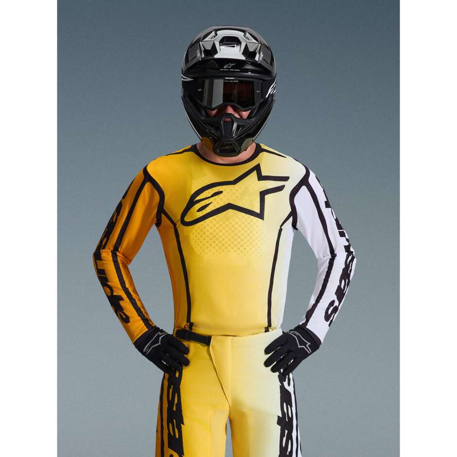 Maglia Moto Cross Enduro Alpinestars FLUID APEX Giallo Nero