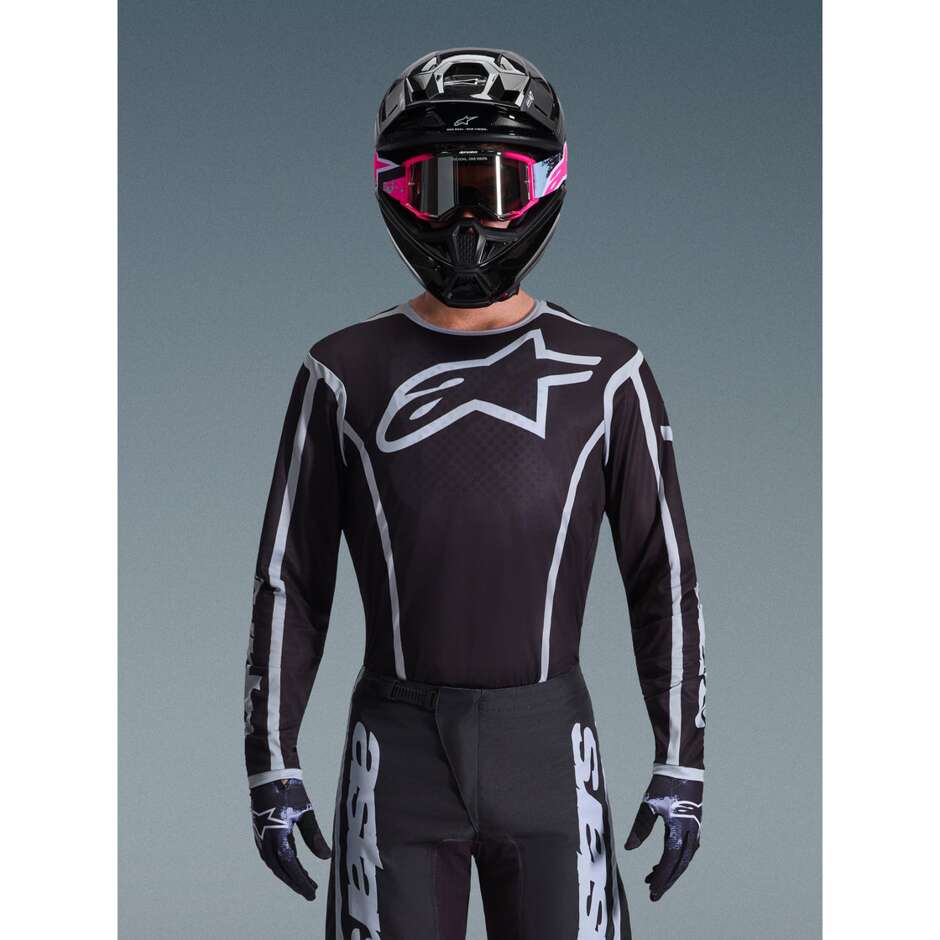 Maglia Moto Cross Enduro Alpinestars FLUID APEX Nero Grigio