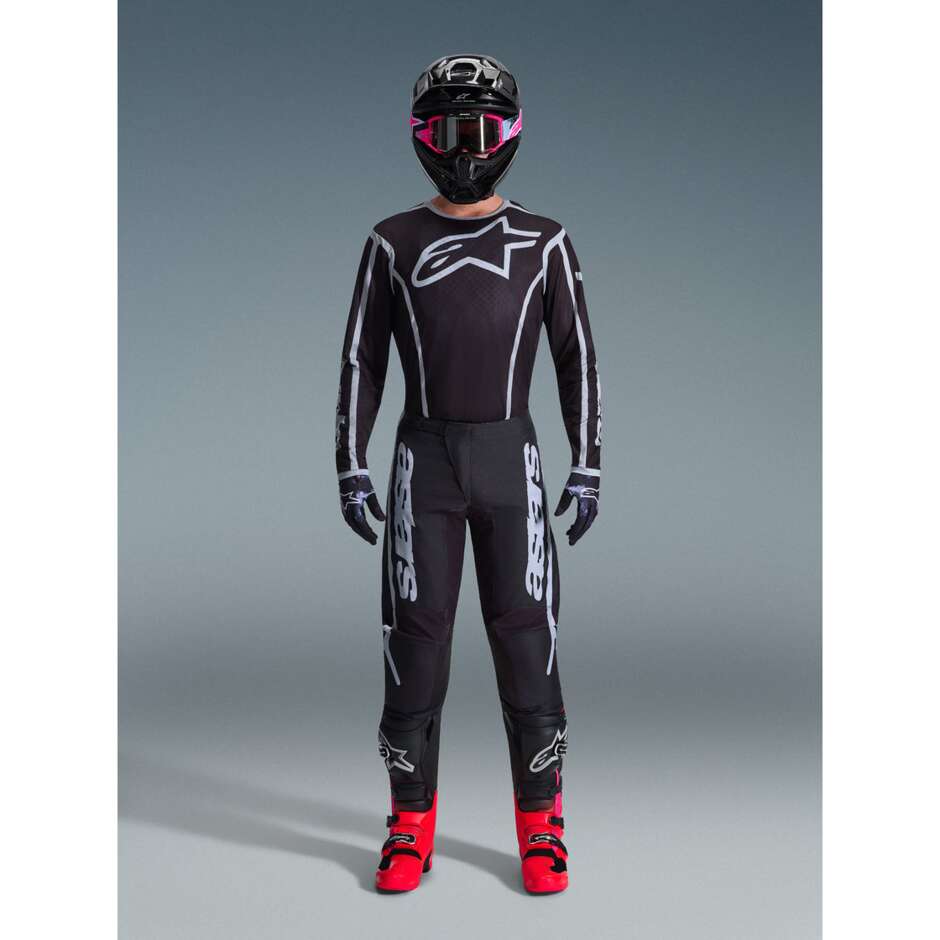 Maglia Moto Cross Enduro Alpinestars FLUID APEX Nero Grigio