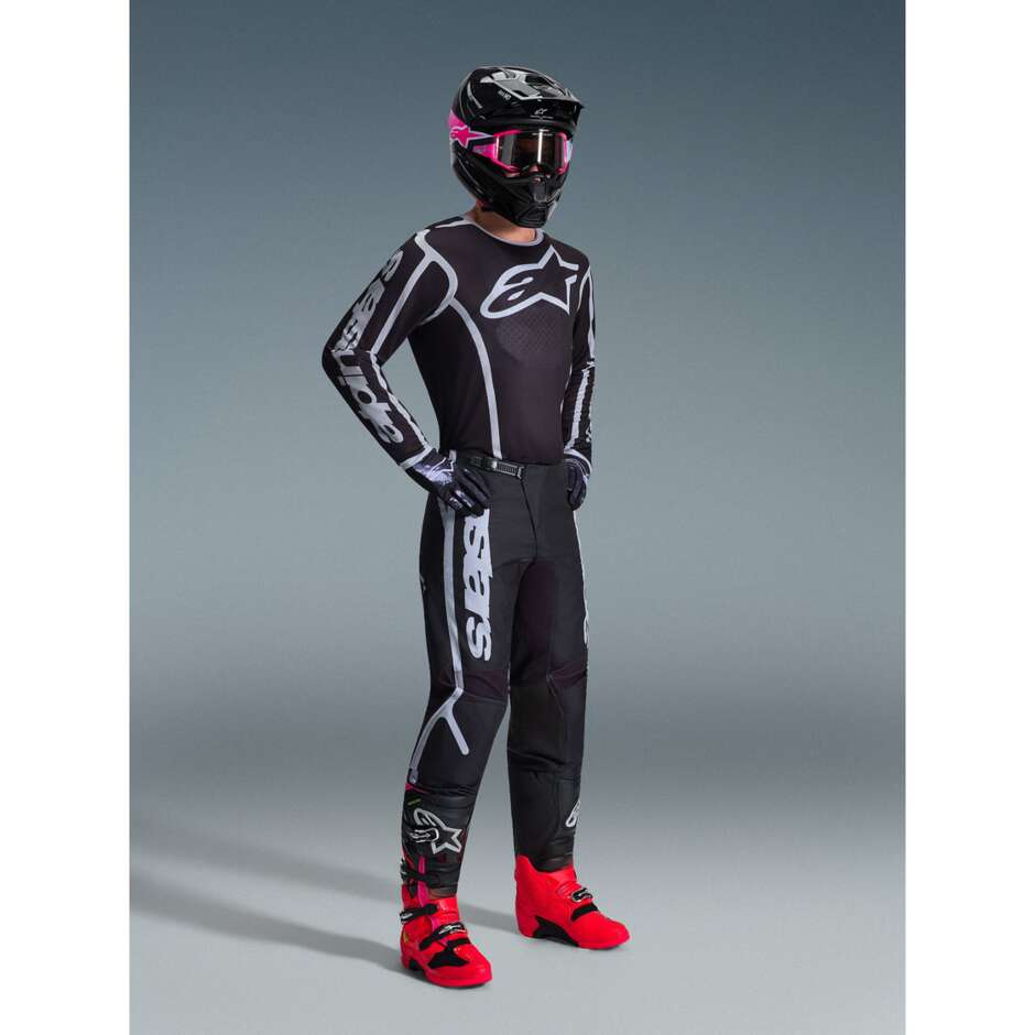 Maglia Moto Cross Enduro Alpinestars FLUID APEX Nero Grigio