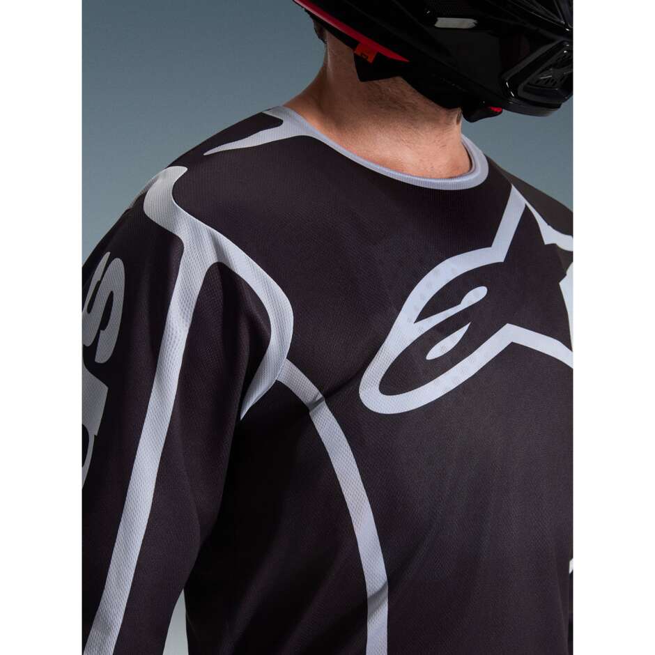 Maglia Moto Cross Enduro Alpinestars FLUID APEX Nero Grigio