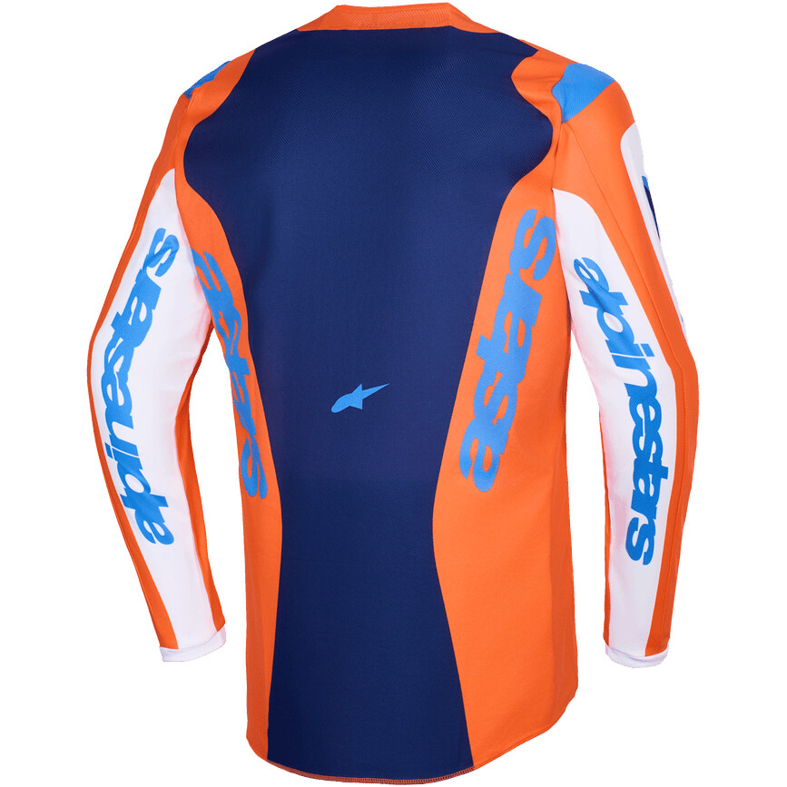 Maglia Moto Cross Enduro Alpinestars FLUID GRID Arancione Blu Bianco