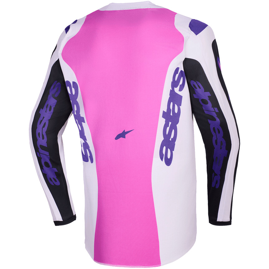 Maglia Moto Cross Enduro Alpinestars FLUID GRID Nero Grigio Chiaro Viola